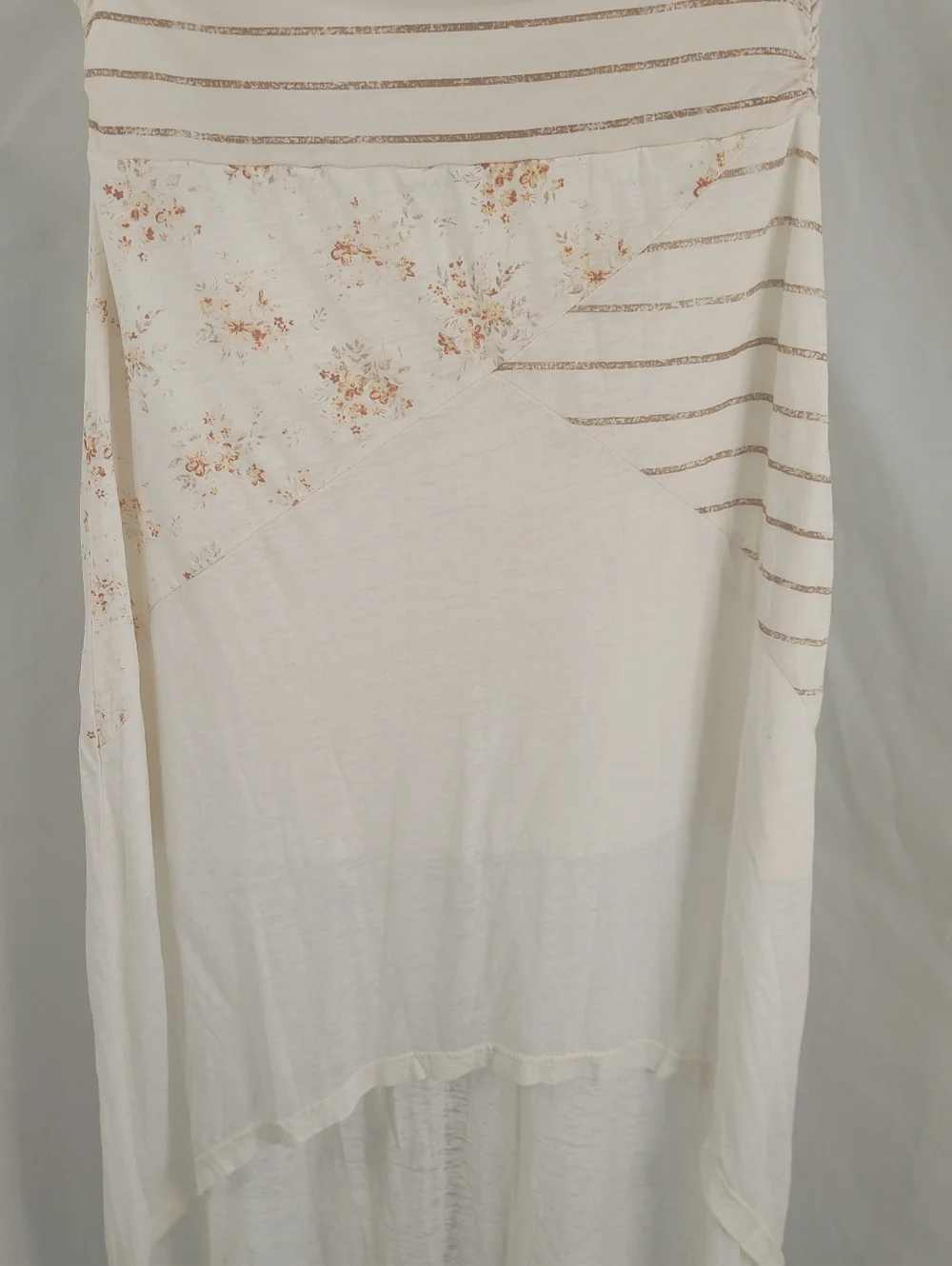 Luv 4 Anouka Skirt Womens Large Boho High Low Flowy Ivory Elastic Waist - Picture 3 of 13